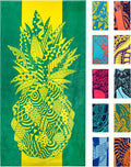 Pineapple Beach Towel – Yellow and Green with a Tropical Design, Extra Large, XL (34”X 63”) Tropical Fruit, Yellow Beach Towel with Unique Design Made from 100% Cotton