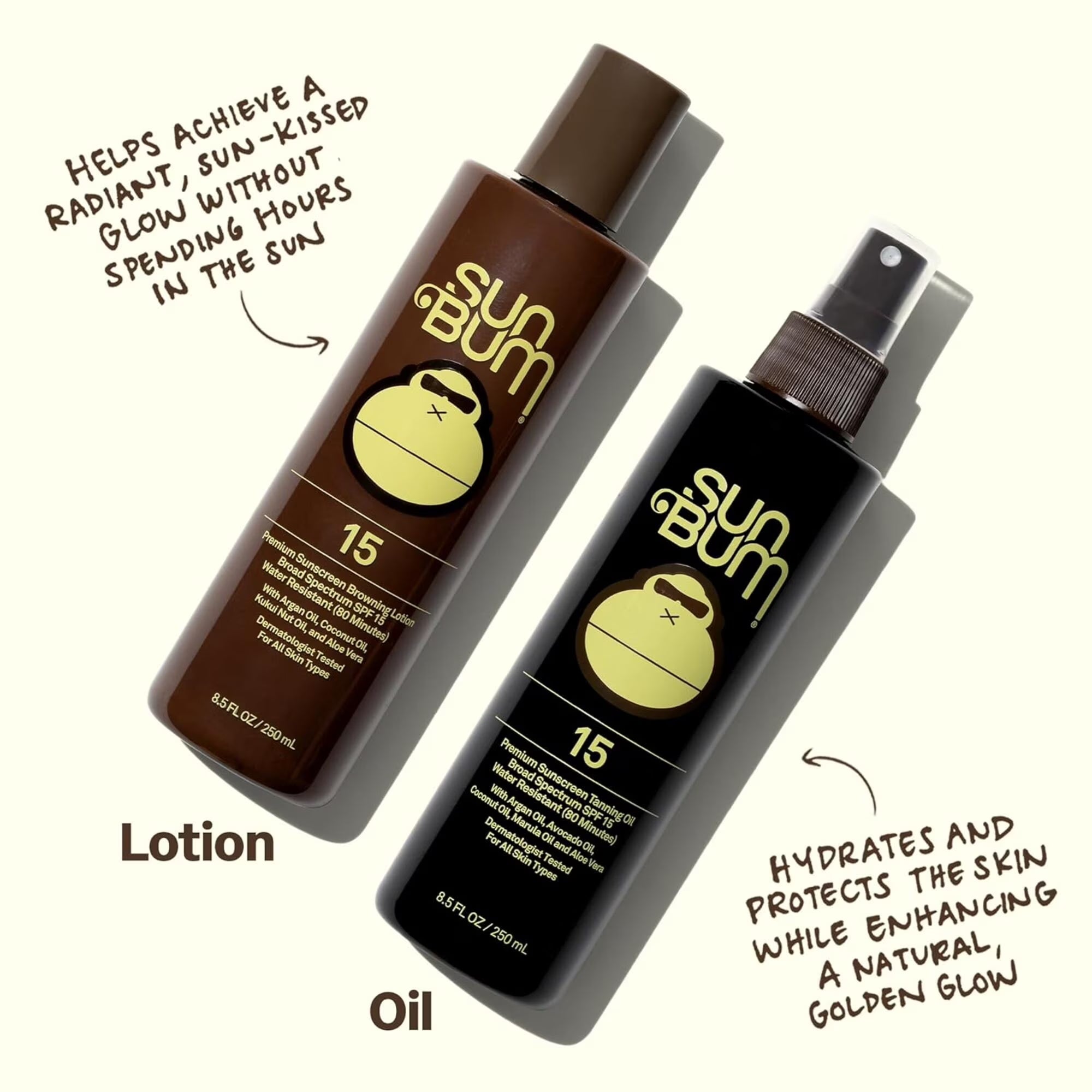 Premium Sunscreen Tanning Oil with Argan Oil, SPF 15, 8.5 Fl Oz