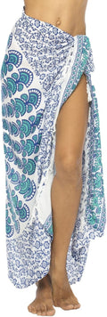 Womens Sarong Beach Swimsuit Bikini Cover up Wrap Peacock & Clip