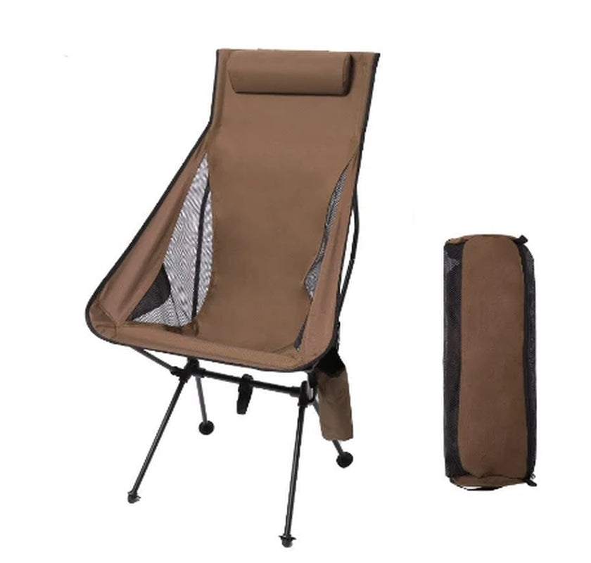 WESTTUNE Portable Folding Camping Chair with Headrest Lightweight Tourist Chairs Aluminum Alloy Fishing Chair Outdoor Furniture