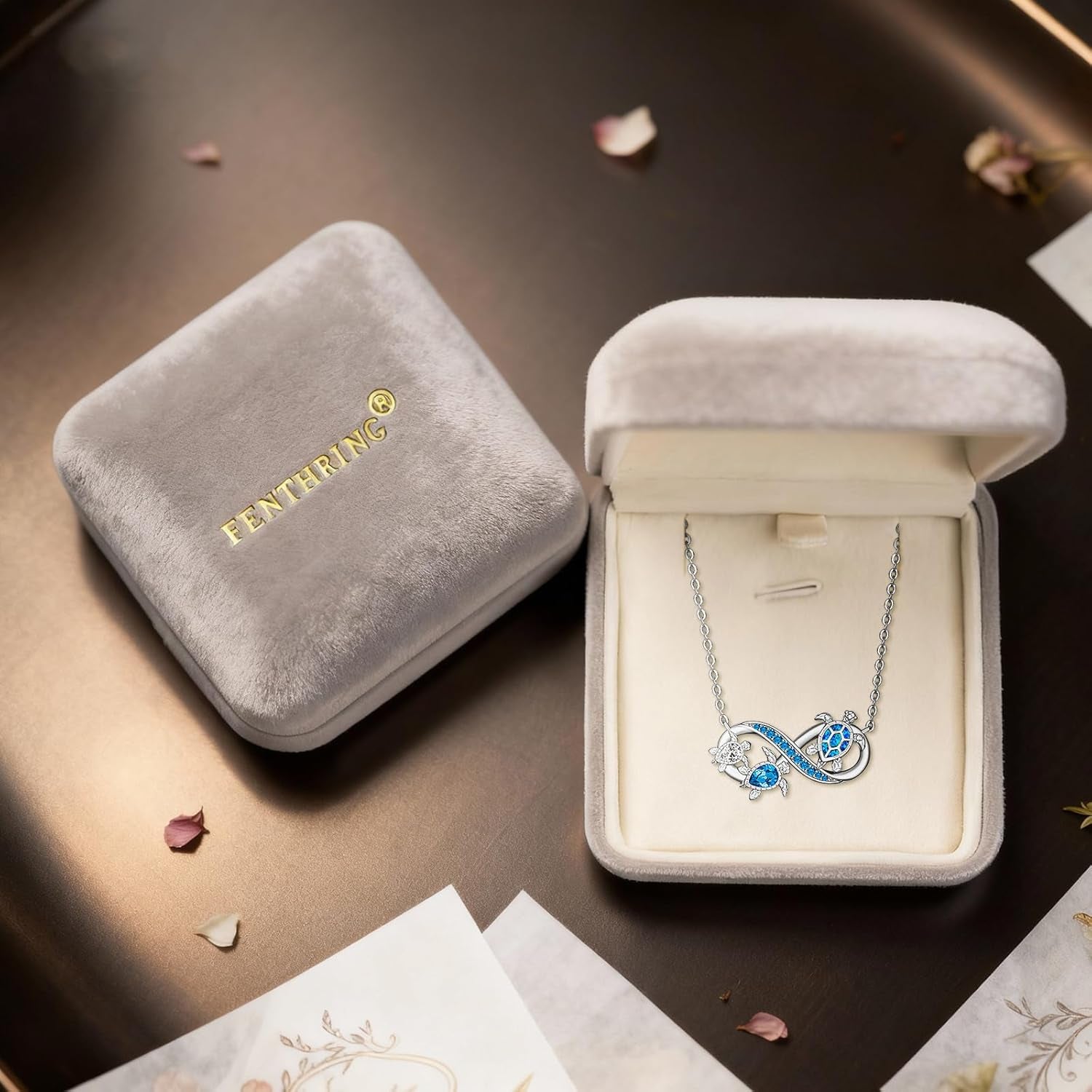 Turtle Necklace for Women Mom Sterling Silver Infinity Sea Turtle Pendant Neckla