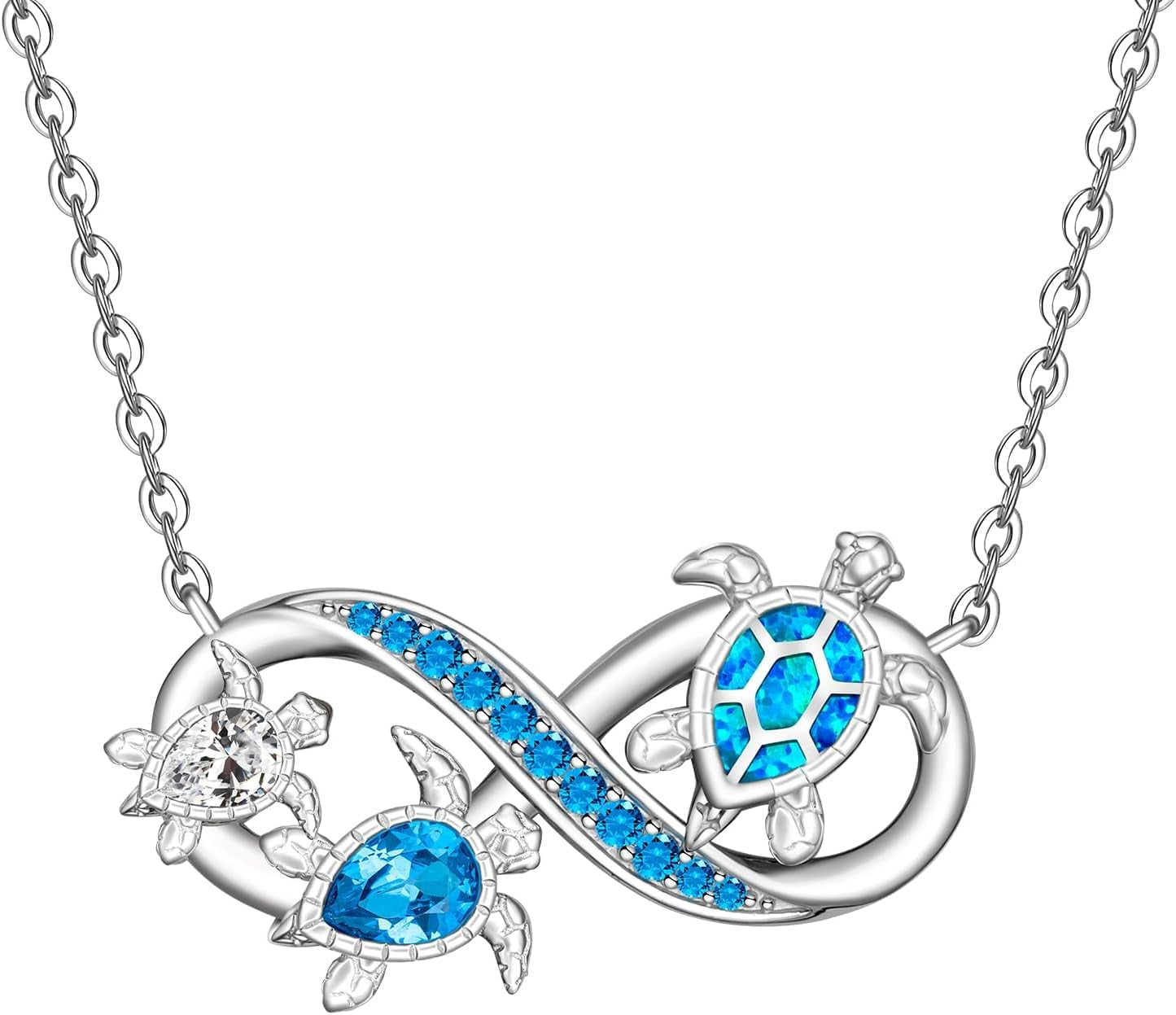 Turtle Necklace for Women Mom Sterling Silver Infinity Sea Turtle Pendant Neckla