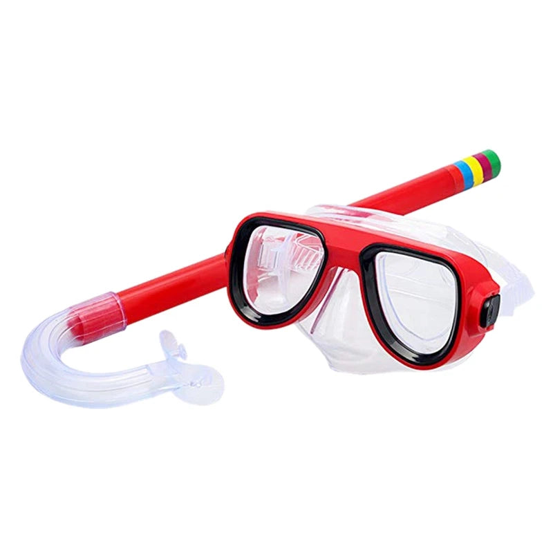 Children Kids Snorkel Set Scuba Snorkeling Mask Swimming Goggles Glasses with Dry Snorkels Tube Equipment Diving Gear