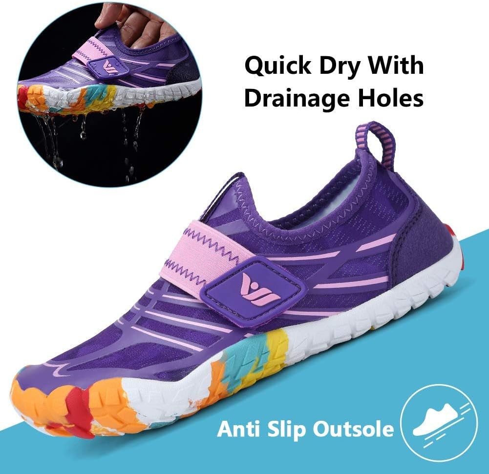 Kids Boys & Girls Water Shoes Sports Aqua Athletic Sneakers Lightweight Sport Fast Dry Shoes(Toddler/Little Kid/Big Kid)