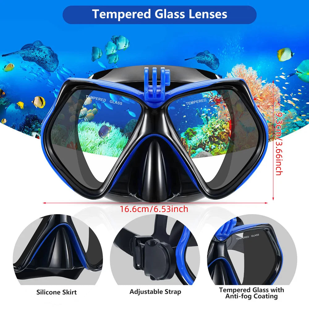 Professional Underwater Mask Camera Diving Mask Swimming Goggles Snorkel Scuba Diving Camera Holder for Gopro