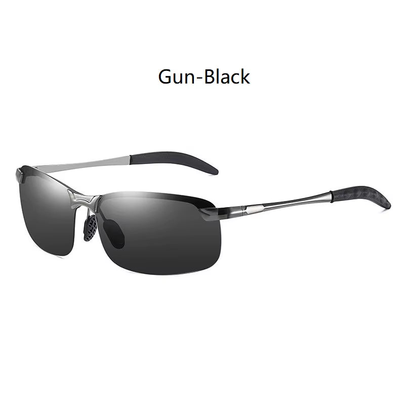 Classic Metal Men Polarized Sunglasses Fashion Driving Fishing Half Frame Retro Sun Glasses Luxury Brand Designer Eyewear UV400