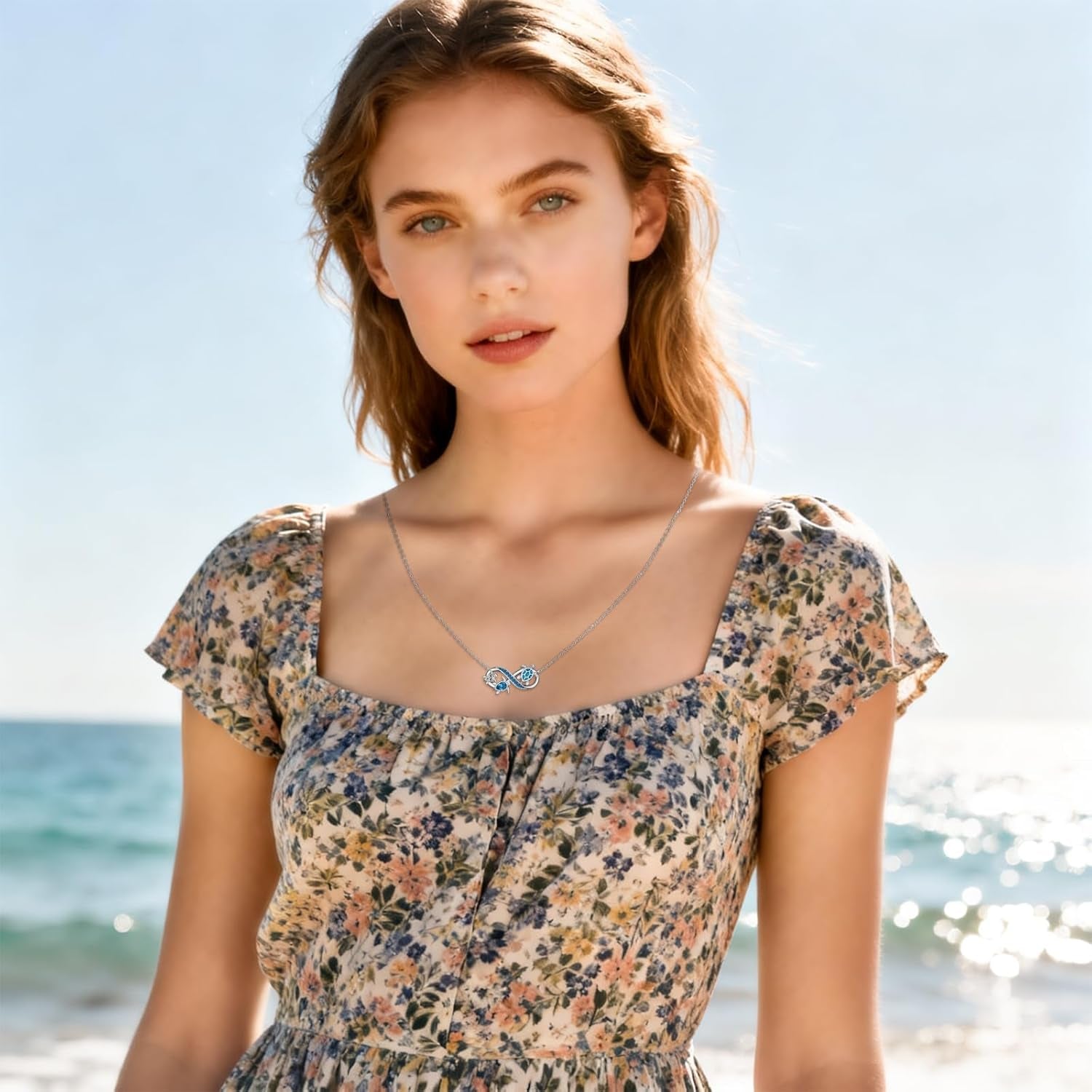 Turtle Necklace for Women Mom Sterling Silver Infinity Sea Turtle Pendant Neckla