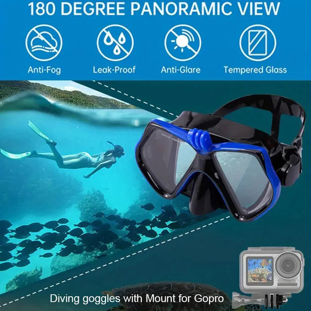 Professional Underwater Mask Camera Diving Mask Swimming Goggles Snorkel Scuba Diving Camera Holder for Gopro