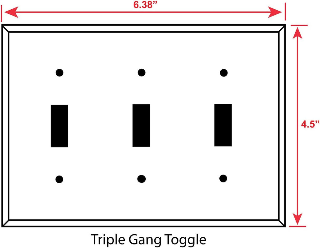 - Triple Toggle Switch Plate - Decorative Metal Wall Plate - Beach Painting - (Made in USA)