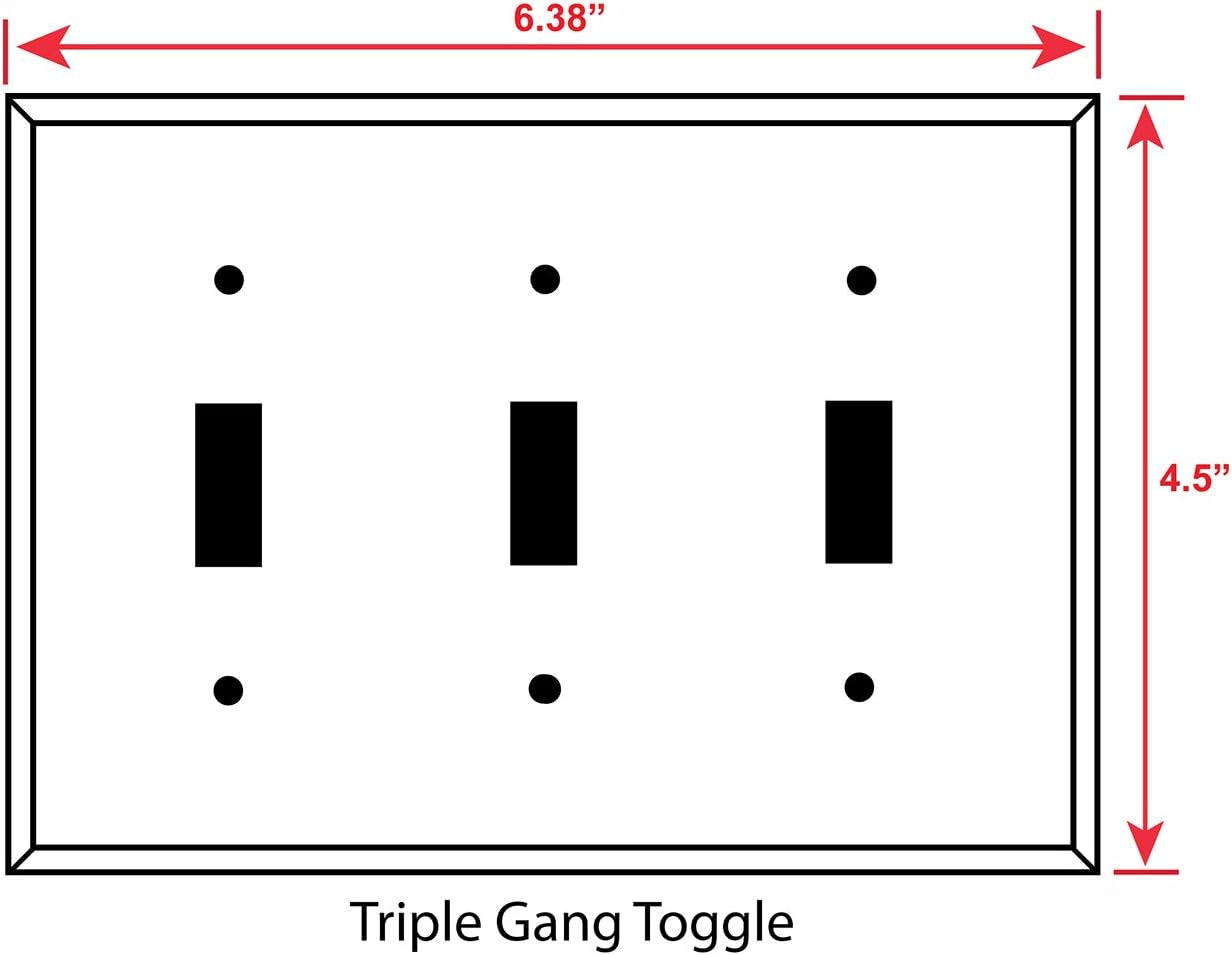 - Triple Toggle Switch Plate - Decorative Metal Wall Plate - Beach Painting - (Made in USA)