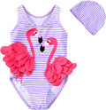 Baby Girl One Piece Swimsuit Swimwear Toddler Kid Flamingo Bikini Bathing Suit Sunsuit Rash Guard 1-5T