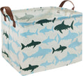 Baby Kids Storage Basket Shark Gift Basket Empty Boys Toy Storage Bin Organizer Box Rectangular Room Decor for Home,Books(Blue Shark)