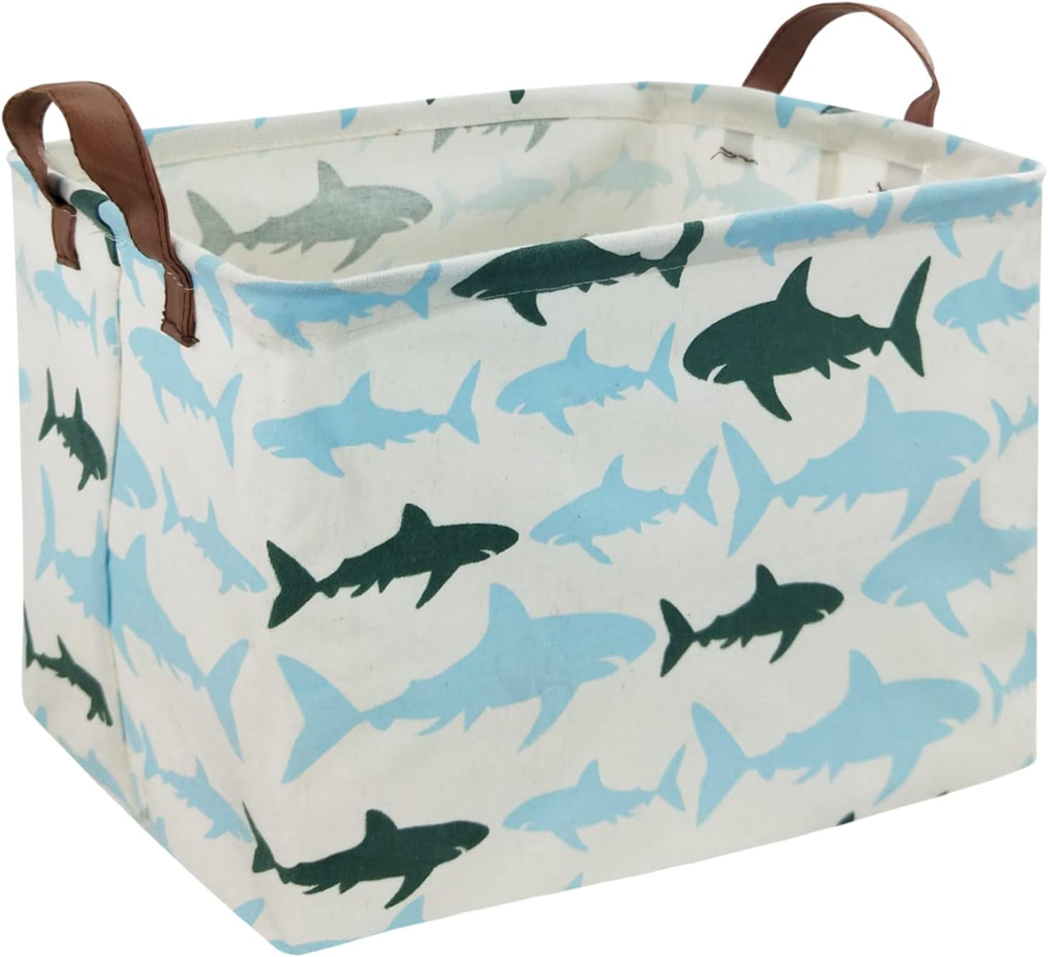 Baby Kids Storage Basket Shark Gift Basket Empty Boys Toy Storage Bin Organizer Box Rectangular Room Decor for Home,Books(Blue Shark)
