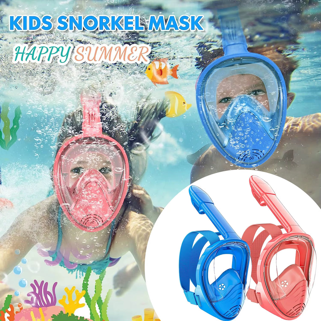 Professional Snorkeling Diving Mask Foldable 180 Degree Underwater Scuba Full Face Snorkel Mask anti Fog Goggles for Kids Swim