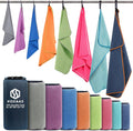 2 Pack Microfiber Camping Towels, Quick Dry Towel, Super Absorbent Ultra Compact Travel Towel Soft Lightweight Sports Towel for Sweat Fast Drying Towels for Pool,Gym,Hiking,Backpacking,Fitness