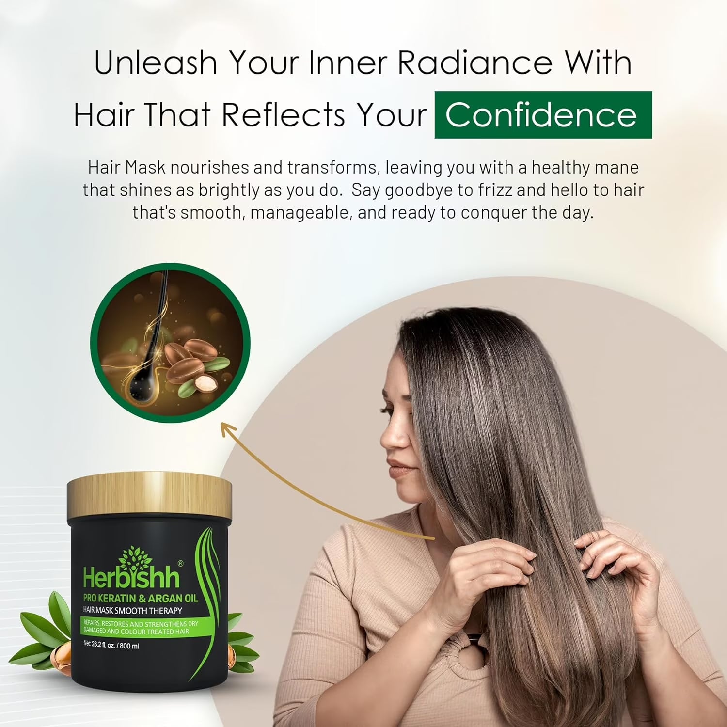 (6 Pack)  Argan Hair Mask-Deep Conditioning & Hydration for Healthier Looking Hair- for Very Dry, Weak, Stressed Out Hair, No Sulphates, No Parabens (800ML)