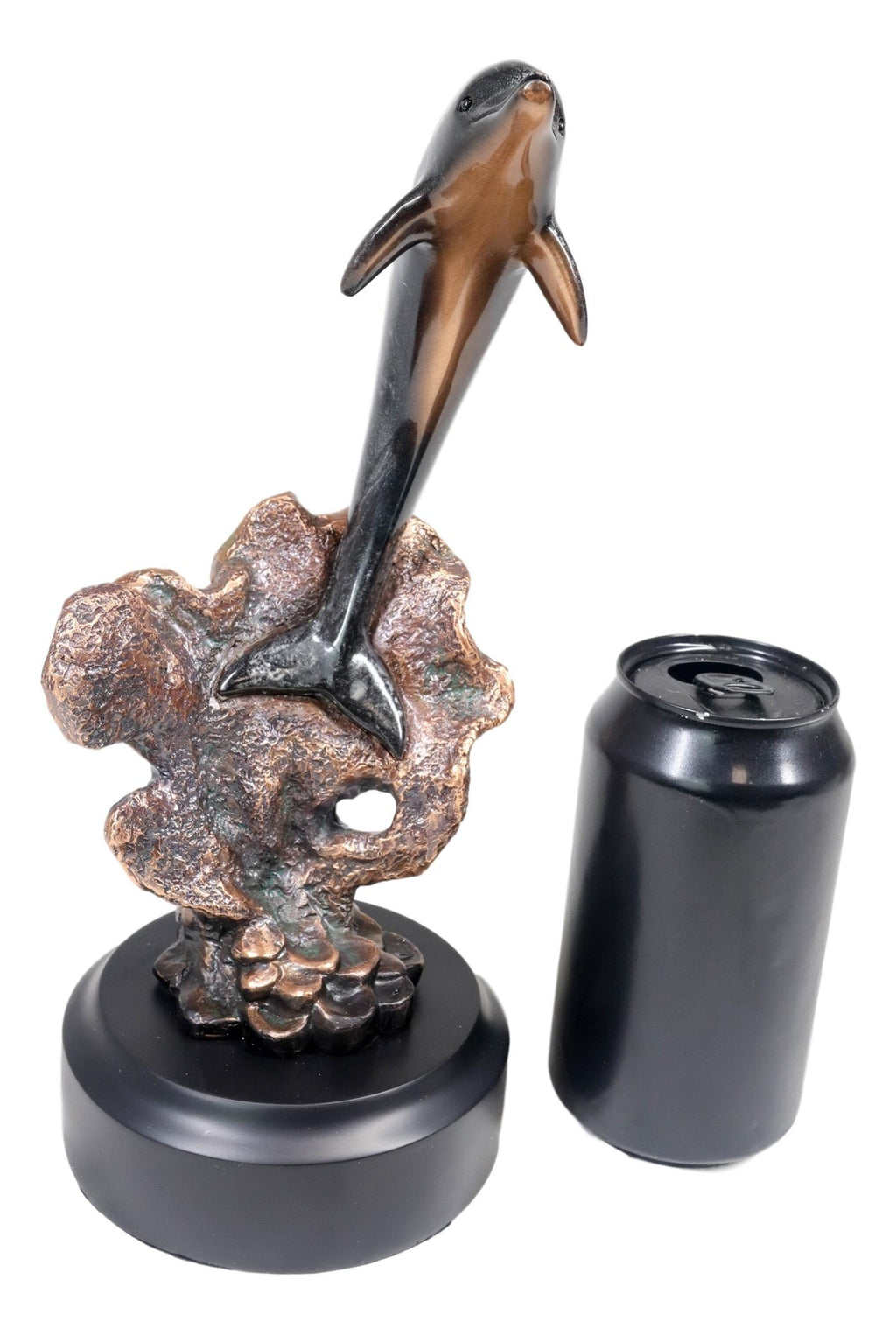 Jumping Dolphin Statue - Figurine 10.5" Height Bronze Electroplated Figurine