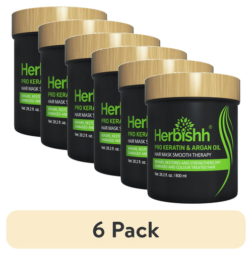 (6 Pack)  Argan Hair Mask-Deep Conditioning & Hydration for Healthier Looking Hair- for Very Dry, Weak, Stressed Out Hair, No Sulphates, No Parabens (800ML)