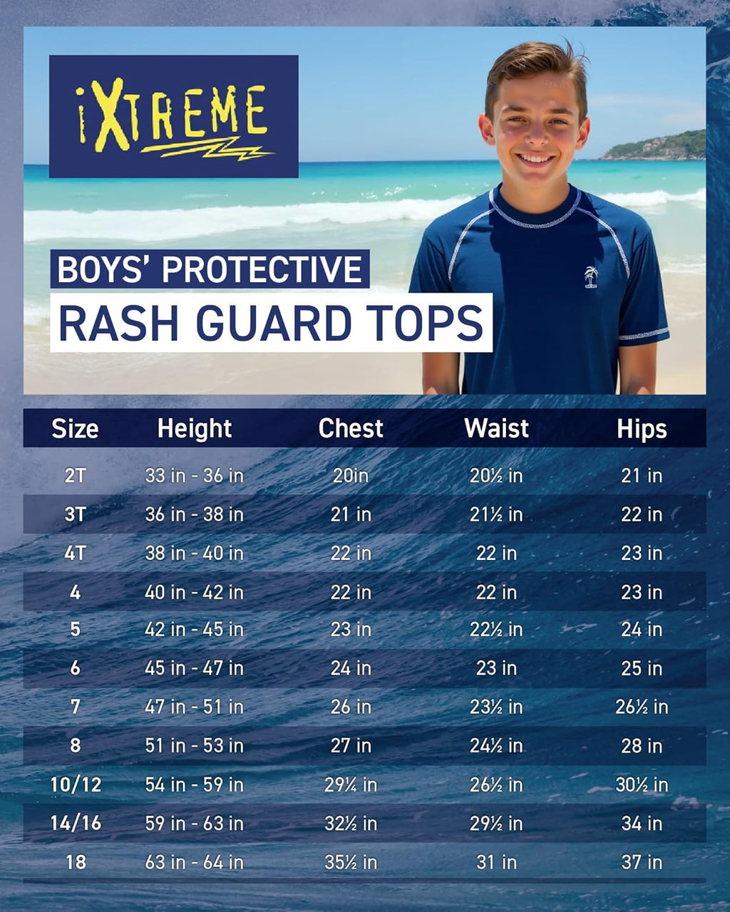 Boys Swim Shirt - Quick Dry UPF50+ Swim Top Beach Wear Short Sleeve Boys Rash Guard for Infant Toddler & Big Boy