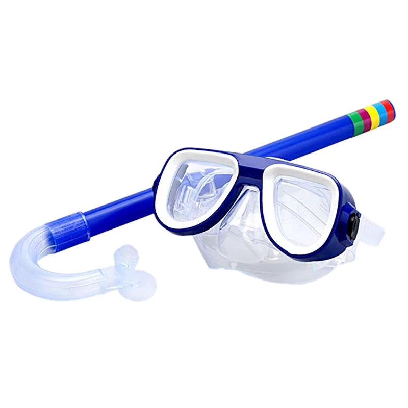 Children Kids Snorkel Set Scuba Snorkeling Mask Swimming Goggles Glasses with Dry Snorkels Tube Equipment Diving Gear