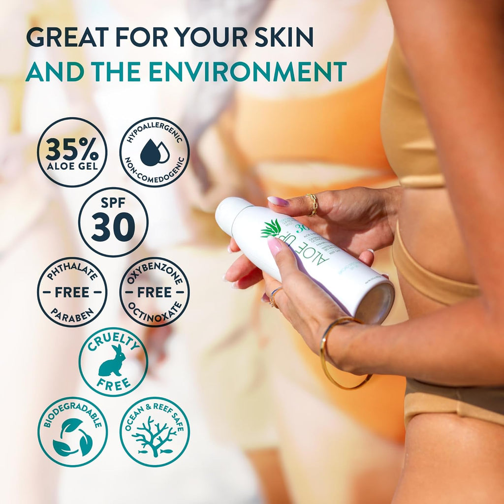 Suncare Bundle - Mineral Sunscreen Lotion SPF 50, White Collection Sunscreen Spray SPF 30, Aloe Ice Sunburn Relief Jelly, SPF 25 Daily Moisturizer - 4 Items