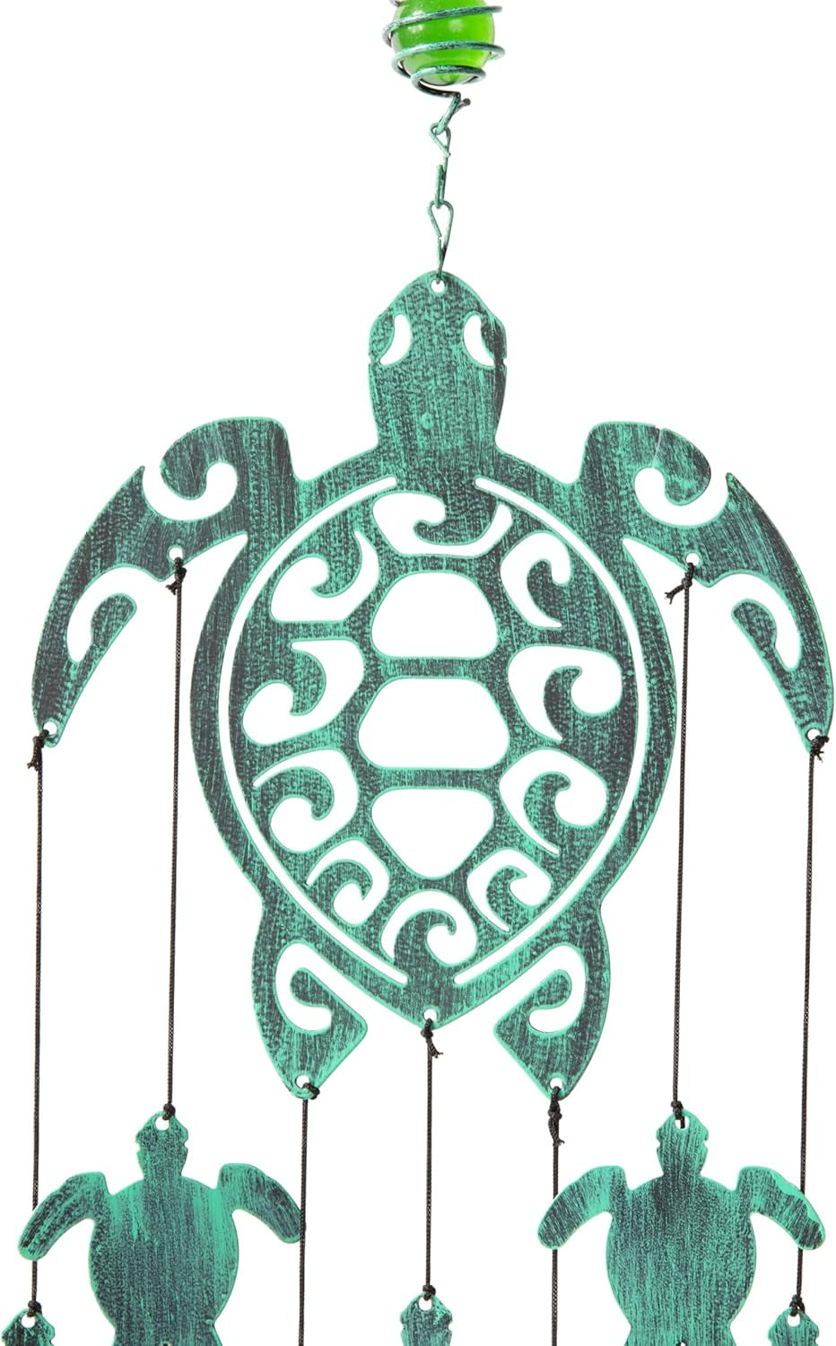 31" H Rustic Sea Green Tribal Turtles Wind Chimes for outside Unique Sea Turtle Windchimes for Outdoor Decoration and Garden Decoration, Gift for Women, Mom, Grandma, Unisex