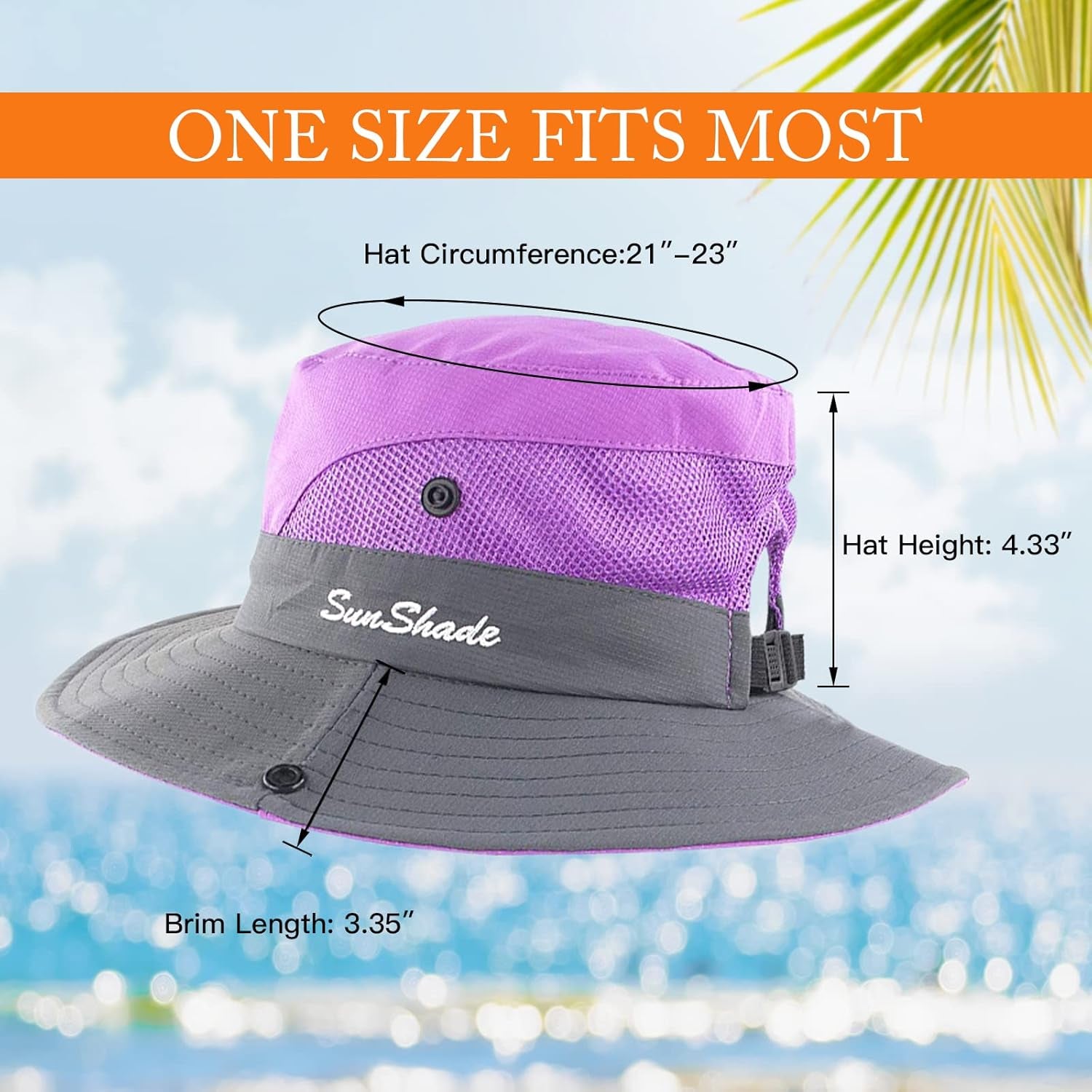 Sun Hats for Women Beach Hat Ponytail Hat Womens Sun Hat with UV Protection Wide Brim