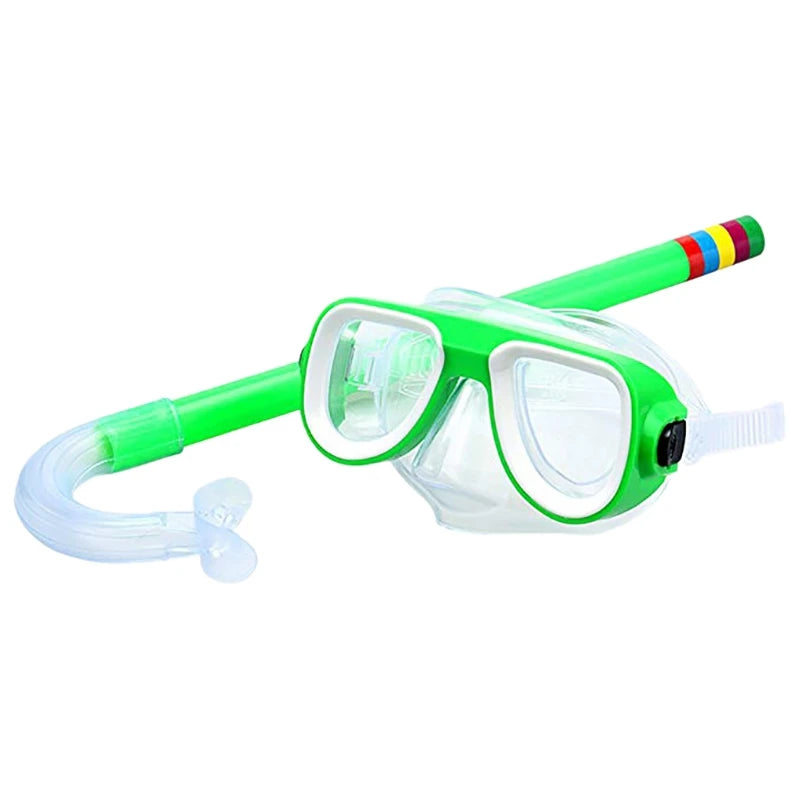 Children Kids Snorkel Set Scuba Snorkeling Mask Swimming Goggles Glasses with Dry Snorkels Tube Equipment Diving Gear