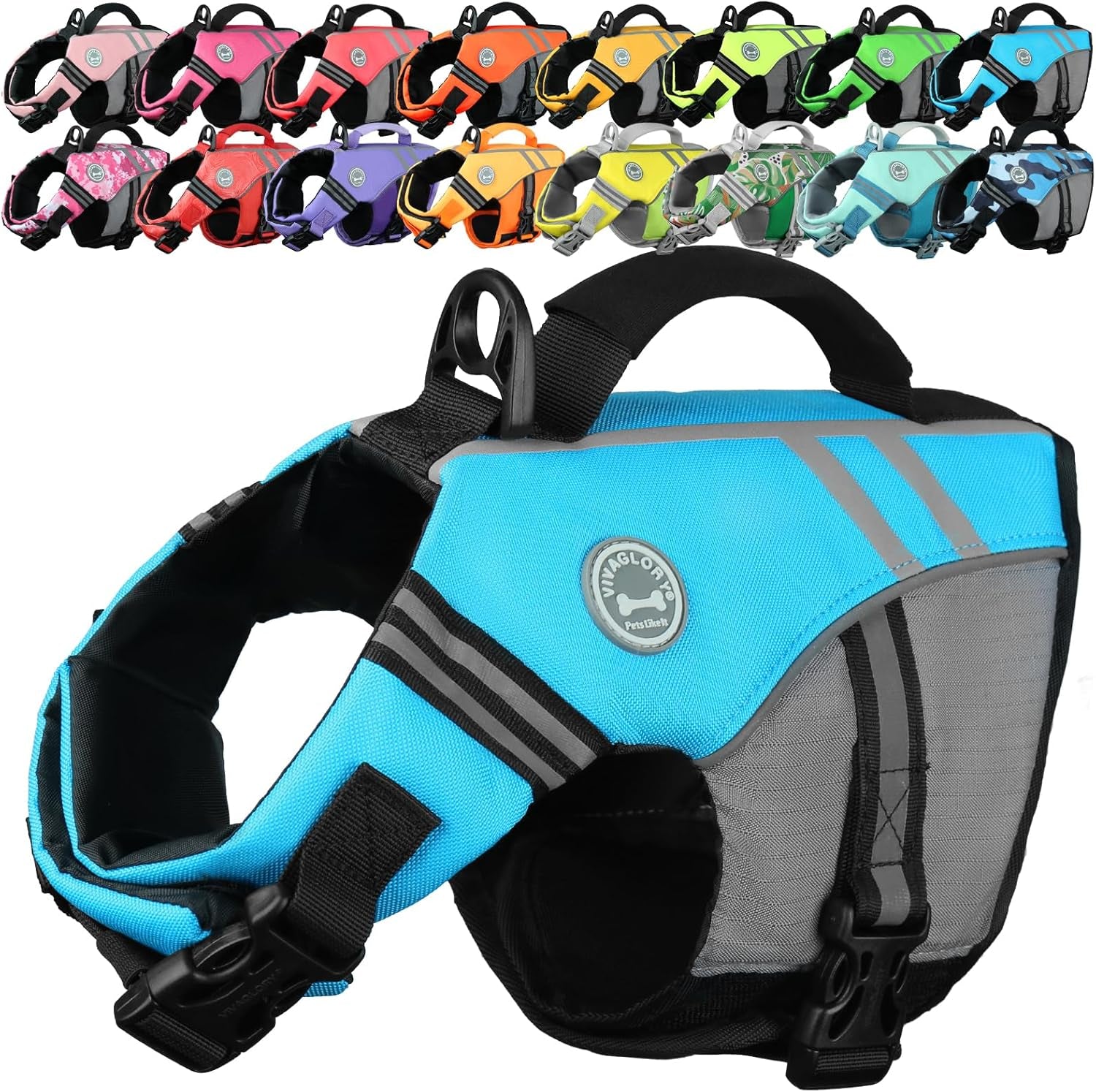 Sports Style Dog Life Vest, Dog Life Jacket for Swimming & Boating, Ripstop & Buoyancy for Puppy Doggy, Lifejacket with Handle, XS, Blue