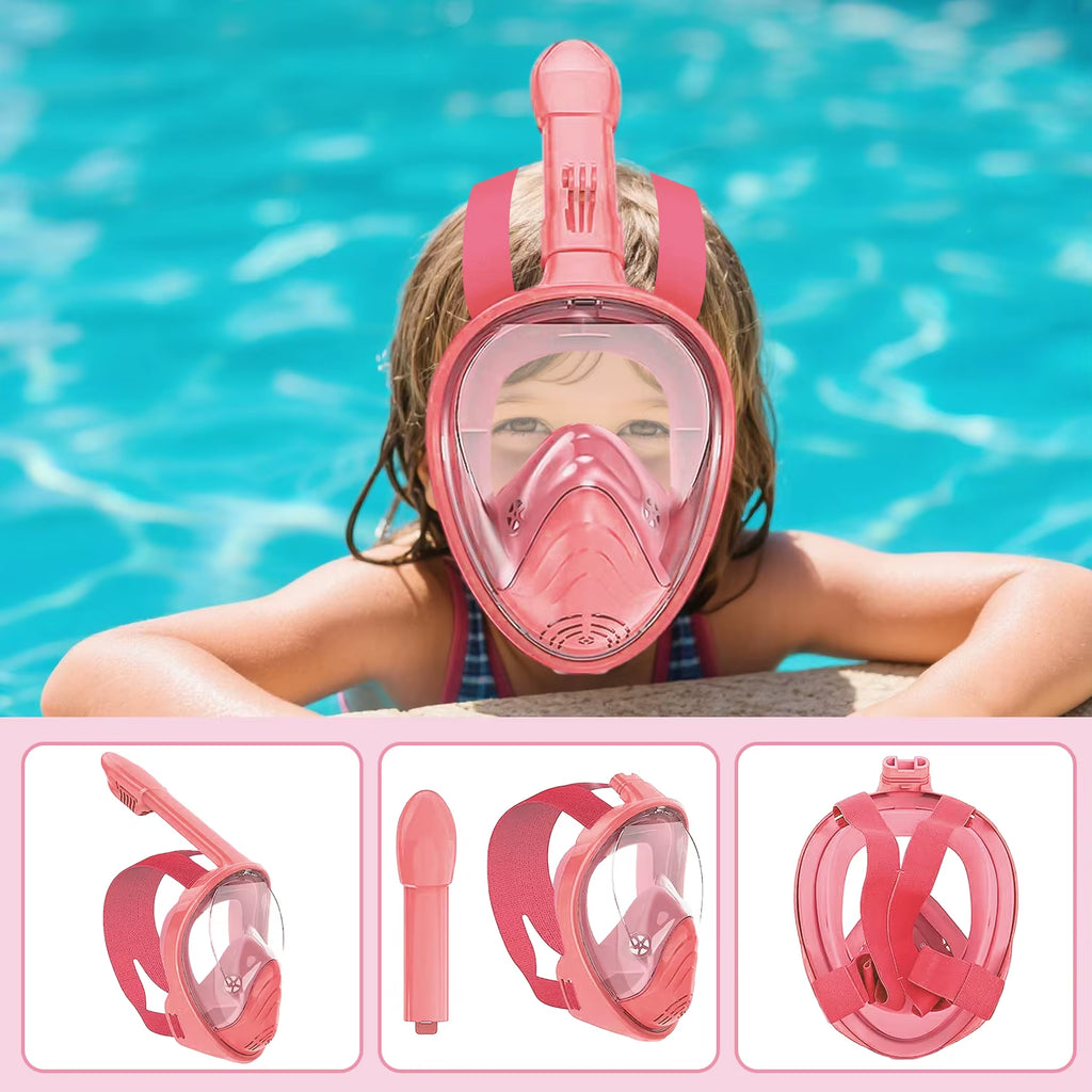 Professional Snorkeling Diving Mask Foldable 180 Degree Underwater Scuba Full Face Snorkel Mask anti Fog Goggles for Kids Swim