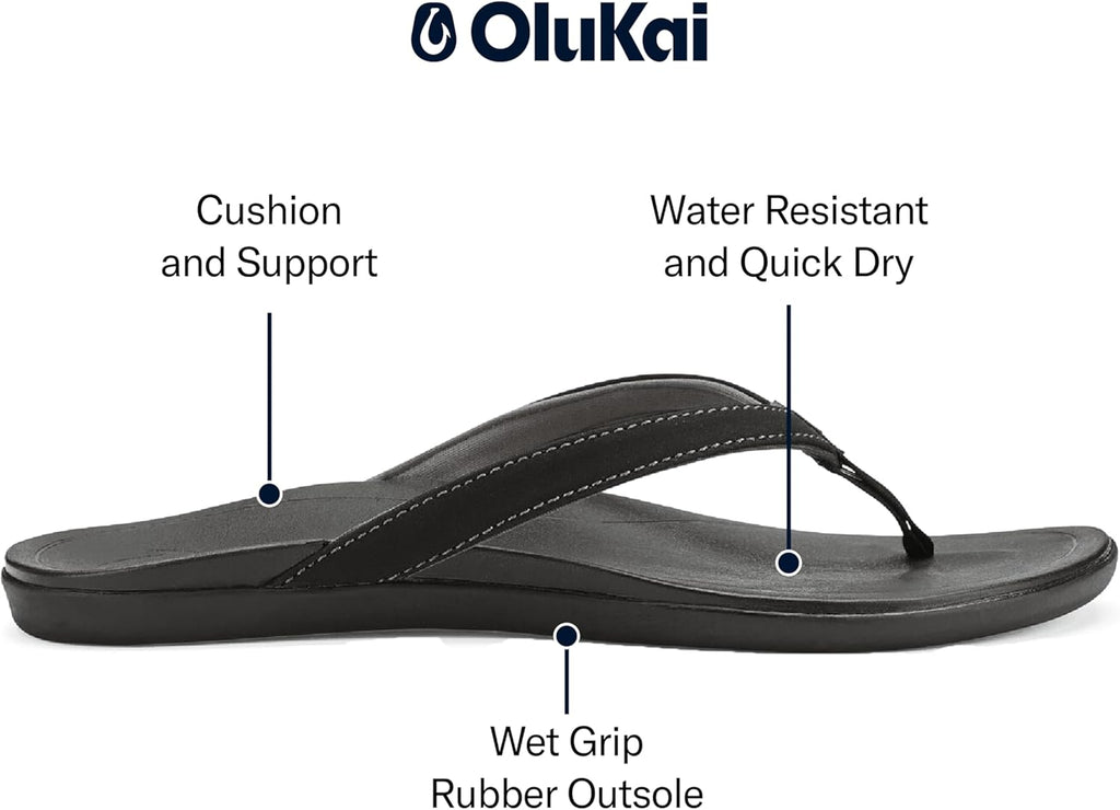 Ho'Opio Women'S Beach Sandals, Quick-Dry Flip-Flop Slides, Clean & Minimal Aesthetic, Water Resistant & Enhanced Traction, All-Day Comfort,