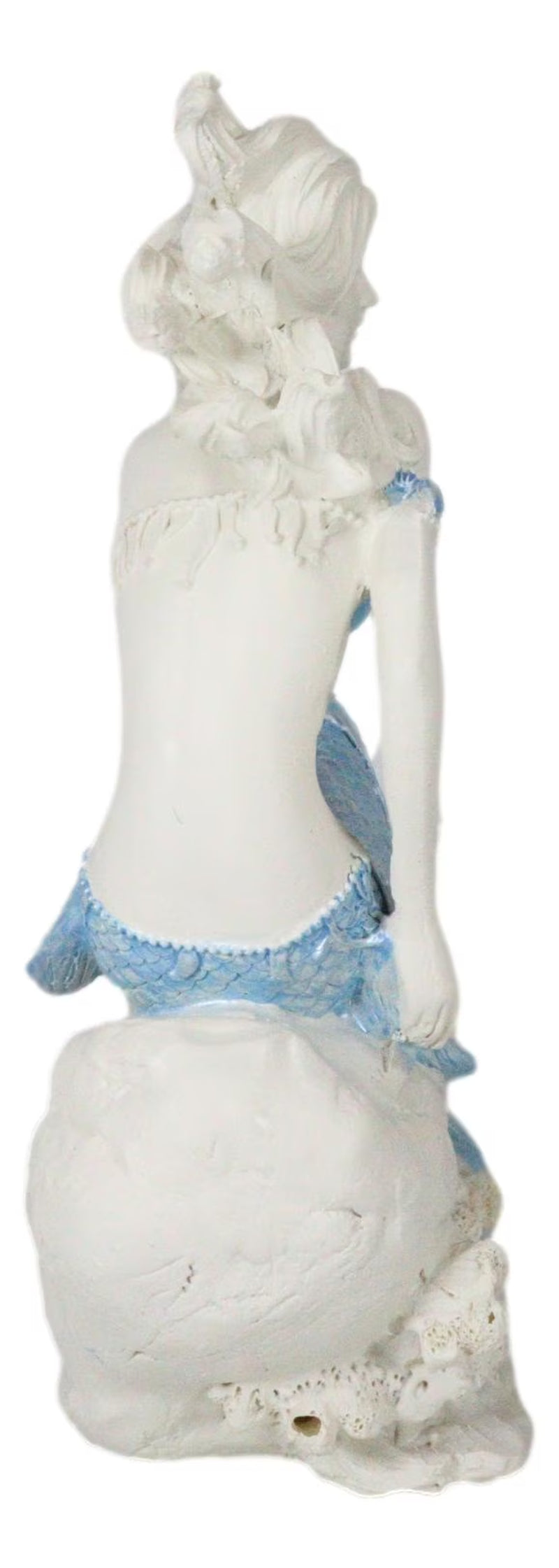 Ebros Ocean Goddess Pretty Mermaid with Blue Tail Holding Conch 8"Tall Figurine