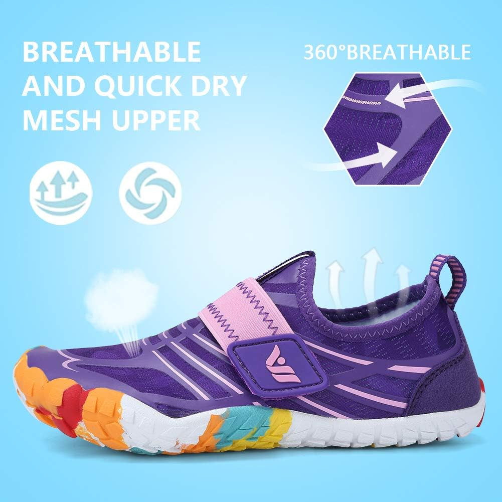 Kids Boys & Girls Water Shoes Sports Aqua Athletic Sneakers Lightweight Sport Fast Dry Shoes(Toddler/Little Kid/Big Kid)