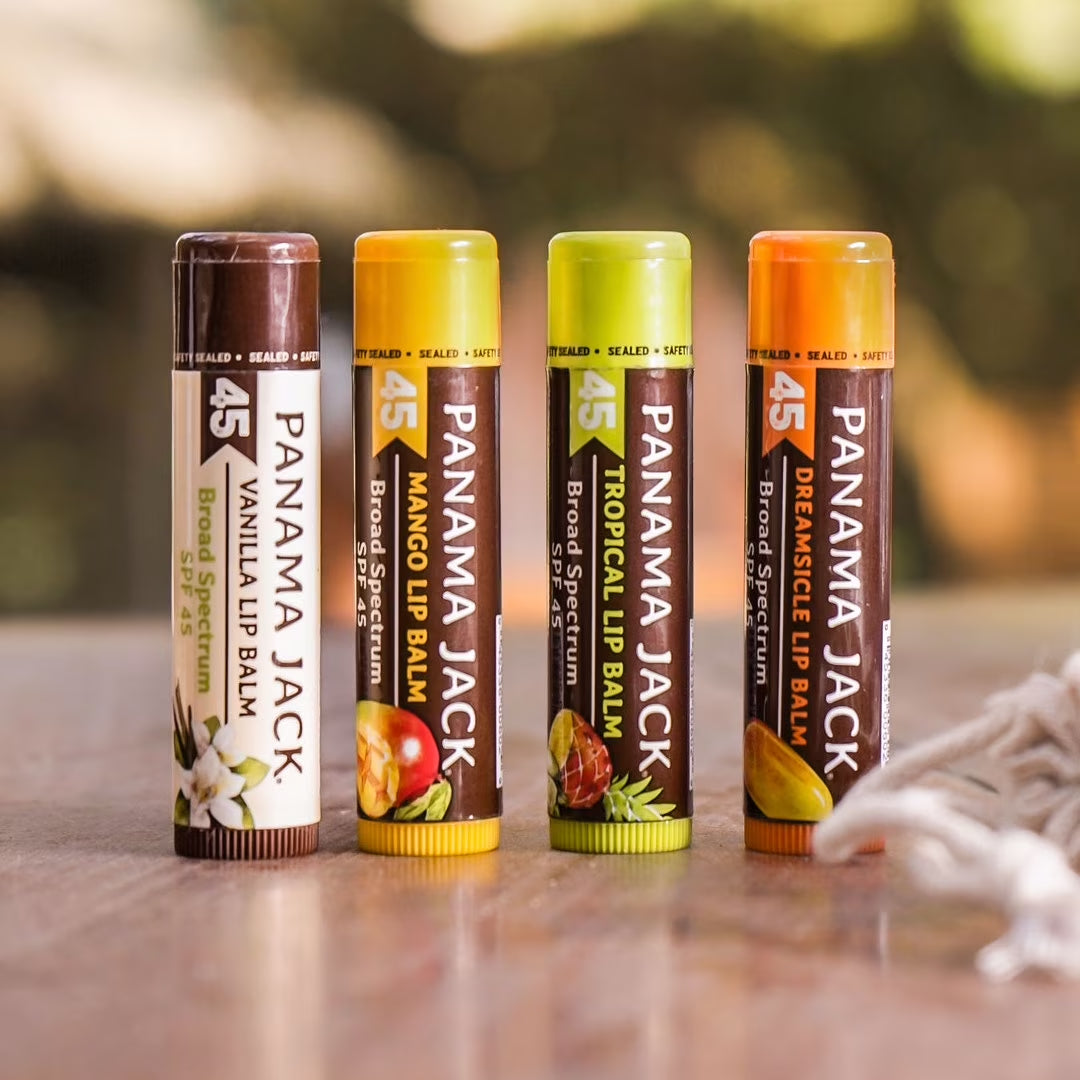 Sunscreen Lip Balm - SPF 45, Broad Spectrum UVA-UVB Sunscreen Protection, Prevents & Soothes Dry, Chapped Lips (Pack of 7, Tropical)