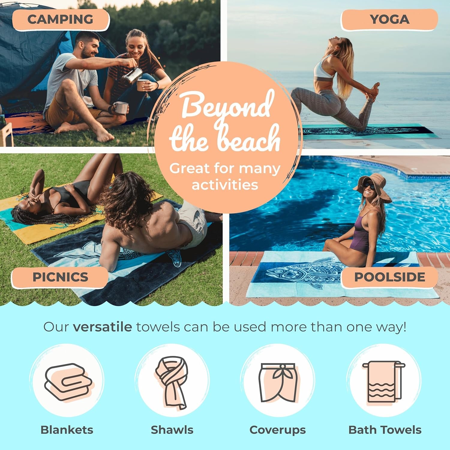 Pineapple Beach Towel – Yellow and Green with a Tropical Design, Extra Large, XL (34”X 63”) Tropical Fruit, Yellow Beach Towel with Unique Design Made from 100% Cotton